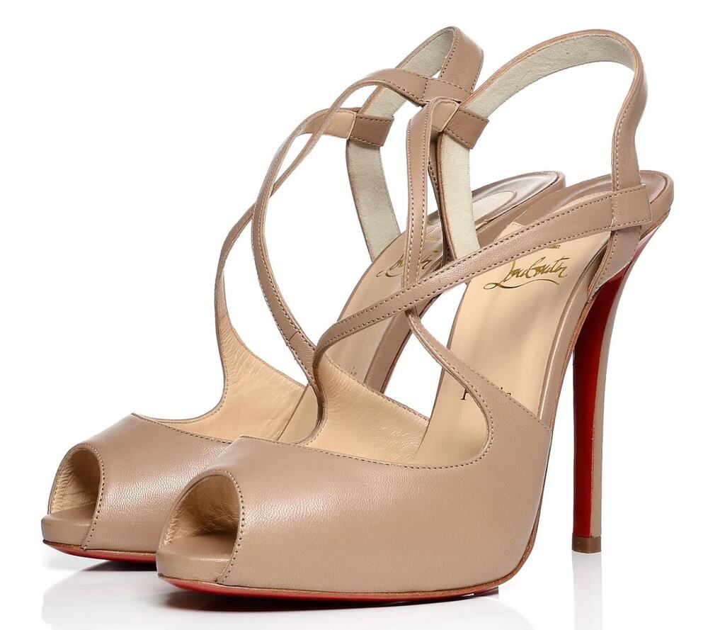 Christian Louboutin Kid Cross Street 120 Pumps size 38 in Dune